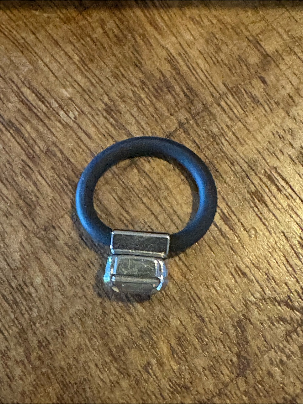 Woman’s Black Silicone Ring with Center stone. Some bling for nurses